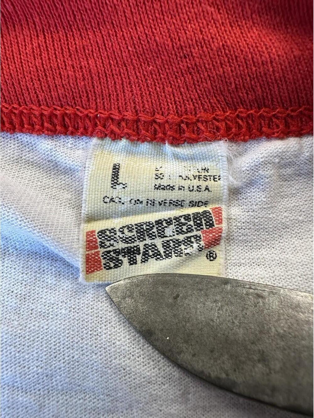 vintage 80's LARGE MOUTH BASS ringer T shirt SCREEN STARS large MADE IN USA - Picture 13 of 16
